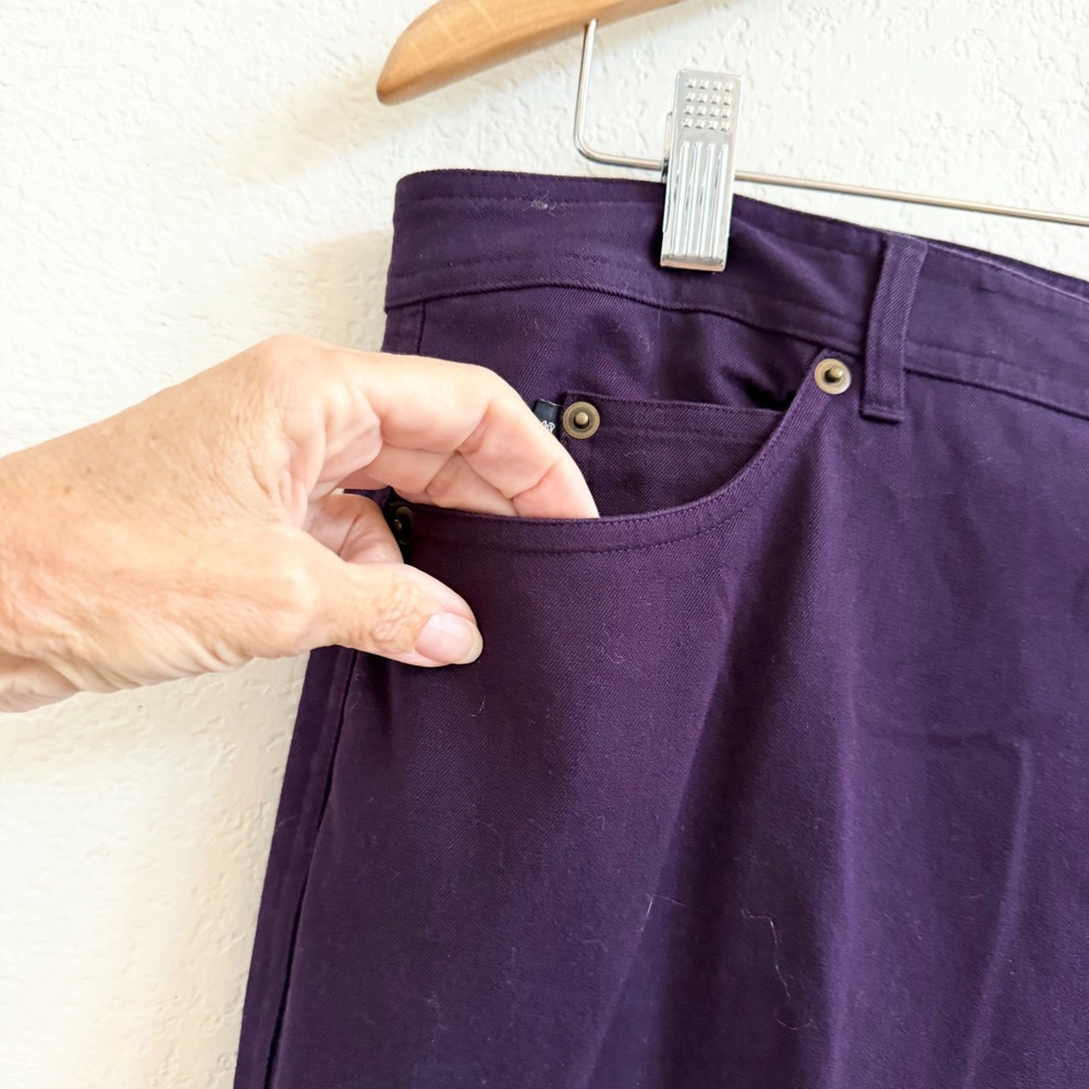 Peck & Peck Collection Purple Straight Leg Cotton Stretch Pants Womens Size 16 - Picture 6 of 12